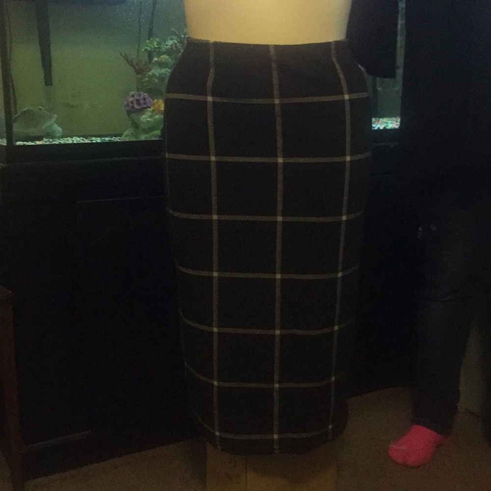 Wool long pencil skirt